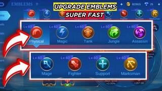 HOW TO UPGRADE EMBLEMS SUPER FAST IN MOBILE LEGENDS ?|| Trick To Upgrade Emblems MLBB