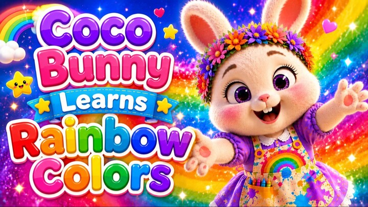 Coco Bunny Learns Rainbow Colors 🌈 | Red, Orange, Yellow & More! | Colors Song for Kids ⭐