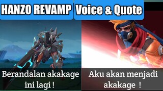 Hanzo Voice & Quote revamp terbaru MLBB