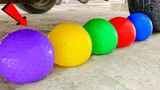 Eksperimen : Balon Air vs Mobil | Menghancurkan Hal Renyah & Lembut dengan mobil! #satisfying