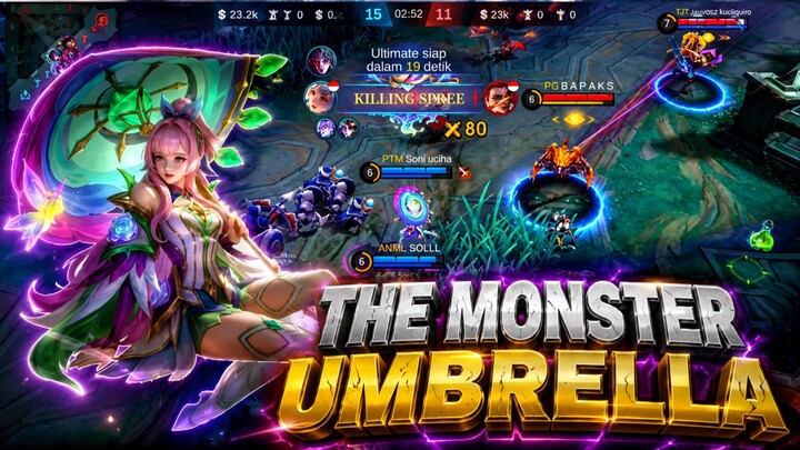 Kagura Mode Brawl keluarkan jurus sakti dari payungnya | MLBB MOBILE LEGEND