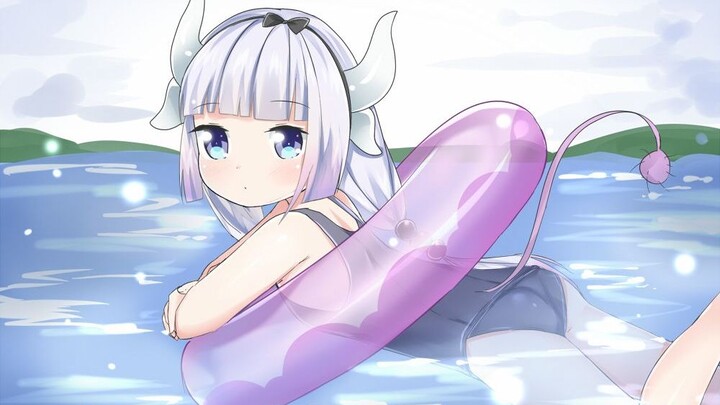 White-haired young dragon little loli