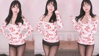 Cute and sexy beauty anchor lady dances