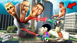 GTA 5 : Skibidi Toilet Monster Challenge Franklin To Stop Him in GTA 5 ! (GTA 5 mods)