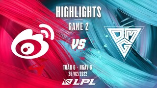 WBG vs OMG | Highlights - Game 2 | Tuần 6 Ngày 6 | LPL Mùa Xuân 2022