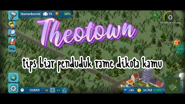 Tips penduduk di game Theotown kita rame sampai 200 jiwa orang | Part 1 |
