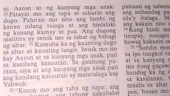 Pang Araw Araw na Talata      Exodus 29:19-21