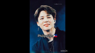 most loved BTS member by the country ❤️#bts#btsarmy