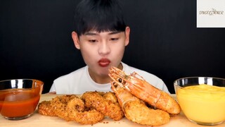Ăn và cảm nhận món tôm chiên chấm sốt phomai #anngon