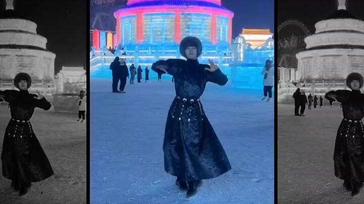 #Zhang Litian, tampil dalam mata pelajaran ketiga tari Mongolia, menari dengan nuansa seribu kuda be