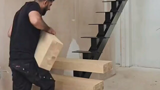 网红悬浮楼梯安装过程