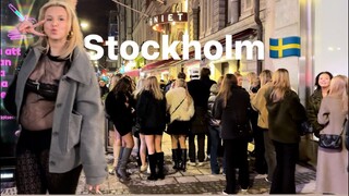 NIGHTLIFE IN STOCKHOLM🇸🇪Swedish Girls After Midnight-Walking Tour Sweden 4K