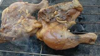 mukbang  inihaw manok and siomai 😋