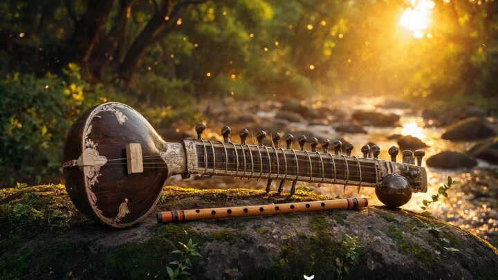 Relaxation Music for Study and Work – Sitar & Bansuri Meditation Flow by The River
