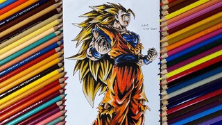 Drawing Goku Super Saiyan 3 From Dragon Ball Z (DBZ)