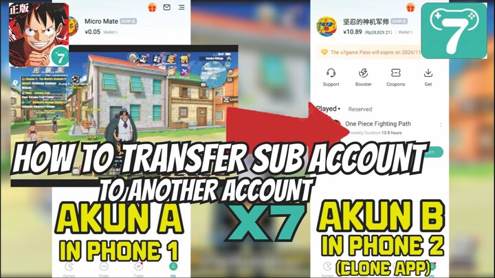 How to move a sub-account to another account - ONE PIECE FIGHTING PATH X7 Game