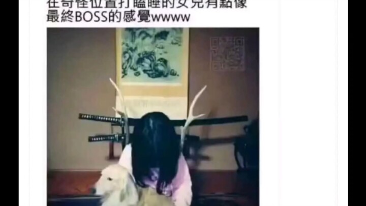 在奇怪位置打瞌睡的女儿有点像最终BOSS的感觉🤠