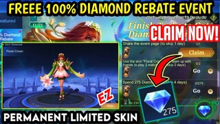 FREE?! HOW TO GET MATHILDA ELITE SKIN FLORAL CROWN IN 100% DIAMOND REBATE EVENT - MLBB