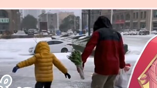 Japanese Little Red Riding Hood watching "Awkward Moments on a Windy Day"