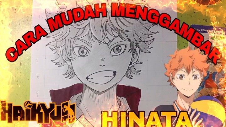 cara yg sangatlah mudah menggambar anime HAIKYUU, HINATA