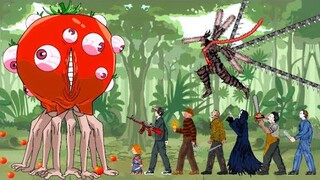 Tomato Devil vs Chainsaw Man Devil, Aki Gun Devil, Jason, Michael, Freddy, Leatherface,Ghostface