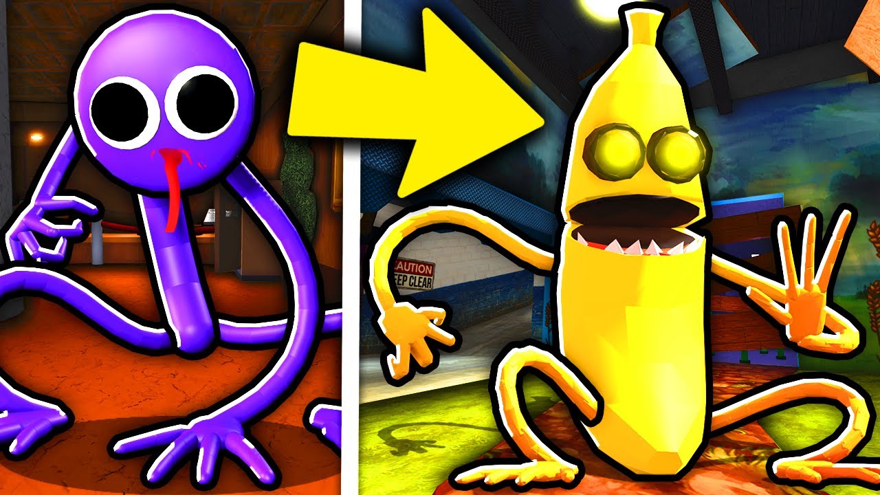 NOVO FINAL? ME TRANSFORMEI NO MONSTRO ROXO E PEGUEI O BICHO AZUL BABÃO NO  RAINBOW FRIENDS (Roblox) 