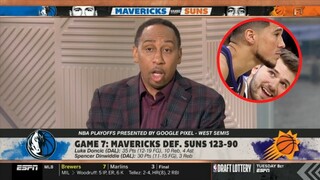 Stephen A. SHOCKED Luka Doncic, Mavericks embarrass Suns in Game 7 blowout to advance to West finals