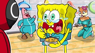 SQUID GAME 오징어 게임 Animation | Spongebob vs Squid Game Doll | Slime Story
