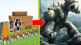 NGƯỜI ĐÁ KHỔNG LỒ Tấn Công Nhà Được Bảo Vệ Bởi bqThanh và Ốc Trong Minecraft