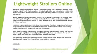 Lightweight Strollers Online