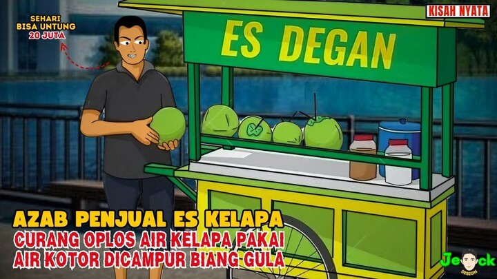 AZAB PENJUAL ES KELAPA CURANG OPLOS AIR KELAPA DENGAN AIR KOTOR DICAMPUR BIA