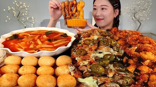 【AmiAmi】Sup Ayam Leher Ayam Manis dan Pedas, Kue Nasi Goreng Bola Keju Mukbang Asli