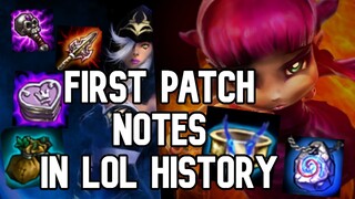 PATCH NOTES - First Patch In League Of Legends History - 2 Alpha Week