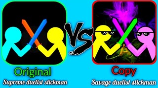 Original vs Copy | Supreme duelist stickman vs Savage duelist stickman