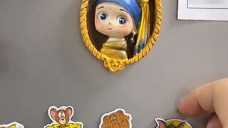 Tutorial Buatan Tangan—Stiker Luckin x Tom and Jerry Diubah menjadi Magnet Kulkas