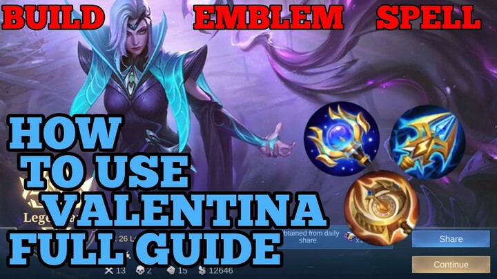 How to use Valentina guide best build mobile legends ml new