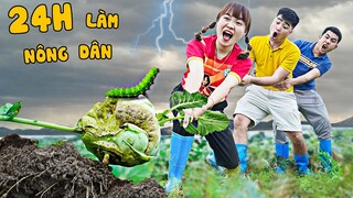 Hà Sam Thử Thách 24H Làm Nông Dân Ra Đồng Thu Hoạch Rau Củ Quả