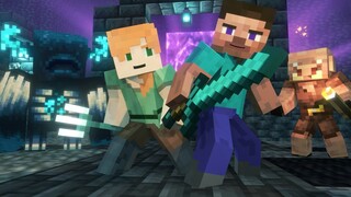 The Warden vs Piglins FIGHT | Alex And Steve Life | Minecraft Animation!