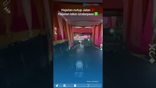 Nggak Bikin Pengguna Jalan Dongkol! Momen Tenda Hajatan Bikin Underpass Biar Tak Bikin Macet Jalanan