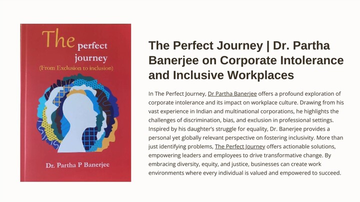 “The Perfect Journey" | Dr. Partha Banerjee on Corporate Intolerance and Inclusive Workplaces