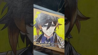 I may draw him a lot 😭 #viral #art #artist #zhongli #genshinimpact #anime #animeart #joke #fyp #fy