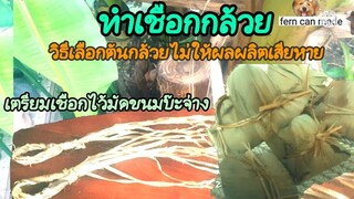 ทำเชือกกล้วย "วิธีเลือกต้นกล้วย โดยไม่ทำให้ผลผลิตเสียหาย" ทำเชือกมัดบ๊ะจ่างไว้ใช้เอง...ปลอดสาร