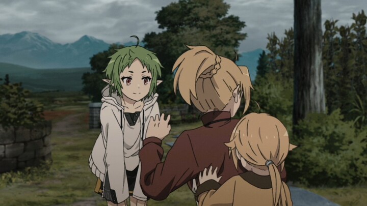 โนเรนขี้อายขี้กลัวคน: พี่ชิลุฟี่เหรอ? ไม่ค่อยจำเลย… ชิลุฟี่: ฉันไปเล่นที่บ้านเธอบ่อยนะ…