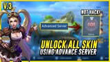 HOW TO GET FREE SKINS Using ADVANCE SERVER (TUTORIAL) - Mobile Legends 2022