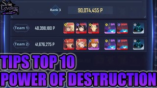 Tips & Gameplay Kejar Top 10 Power of Destruction | Solo Leveling: ARISE