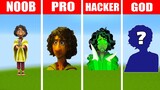 Encanto - Bruno Madrigal Pixel Art in Minecraft - How to Draw? NOOB vs PRO vs HACKER vs GOD