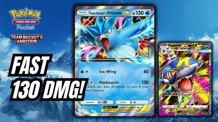 FAST 130 DAMAGE! Mega Sharpedo ex + Team Rocket’s Articuno ex Deck Synergies! | Pokemon TCG Pocket