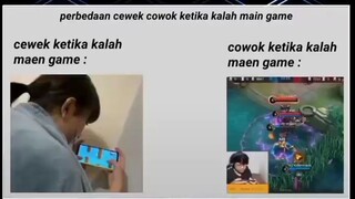 cewek vs cowok ketika kalah main game🗿