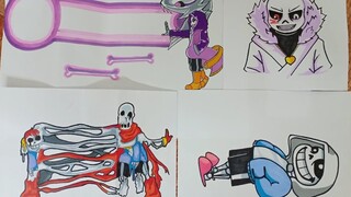 4 Amazing SANS Paper Crafts Very EASY cách làm tranh Sans Siêu ngầu