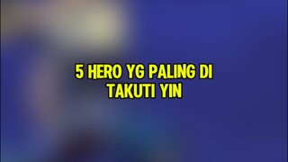 5 Hero yg paling di takuti user Yin#counteryin #yinmlbb #MerdekaMabar #MLBB #MobileLegendsBangBang